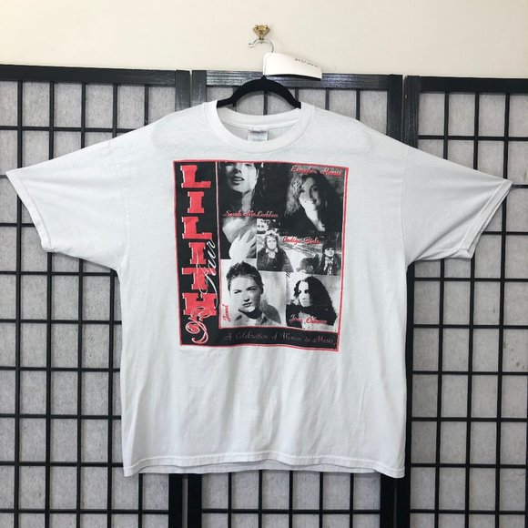 Rare 1997 Lilith Fair Vintage Bootleg T shirt Tee XL White Indigo Girls Jewel PP
